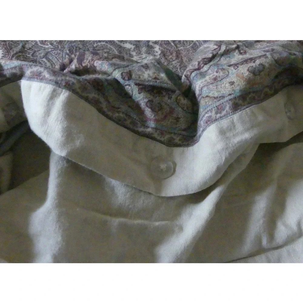 Pottery Barn Paisley Floral Duvet Cover Burgundy Traditional Bohemian Full/Queen